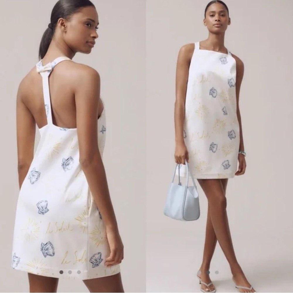 Nephthys Illustrated X Maeve Sleeveless Square neck shift mini dress medium
